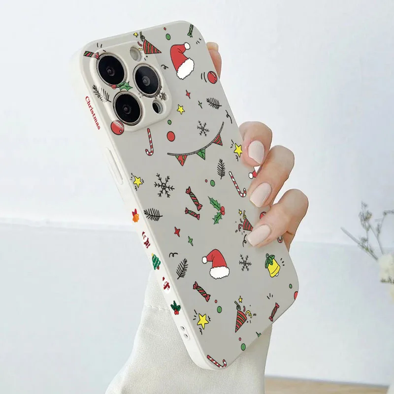 Чехол для телефона с мультяшным рождественским узором для Xiaomi Redmi Note 14 13 12s 12 11 10 Pro Plus 4G 5G 13C 14C, силиконовая мягкая задняя крышка