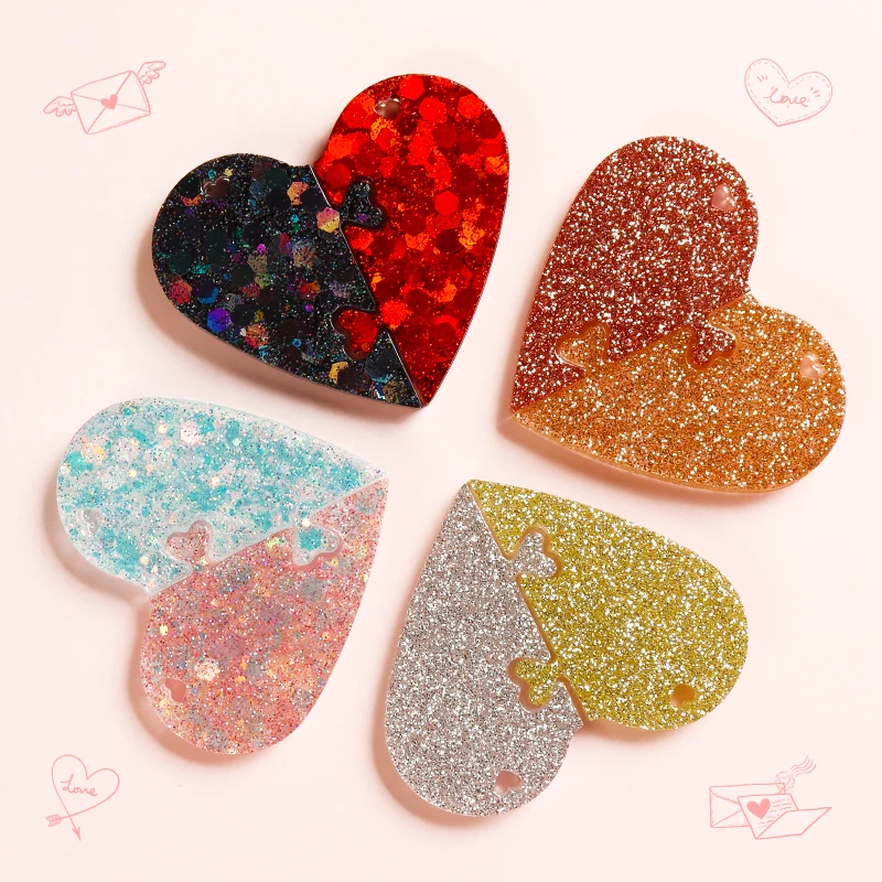 2pcs/Set Love Heart Locks Pendant Silicone Mold DIY Epoxy Resin Mould Keychains For Lovers Valentines Day Gifts Jewelry Making