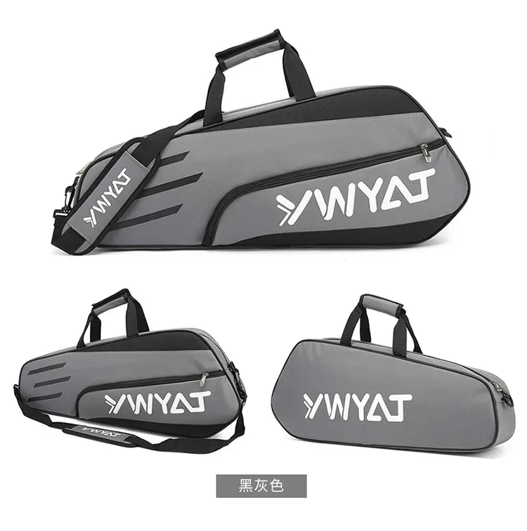 Bolsa de badminton com alça dupla e alça única, mochila de 3 peças para homens e mulheres, bolsa para raquete de badminton, versão reforçada.