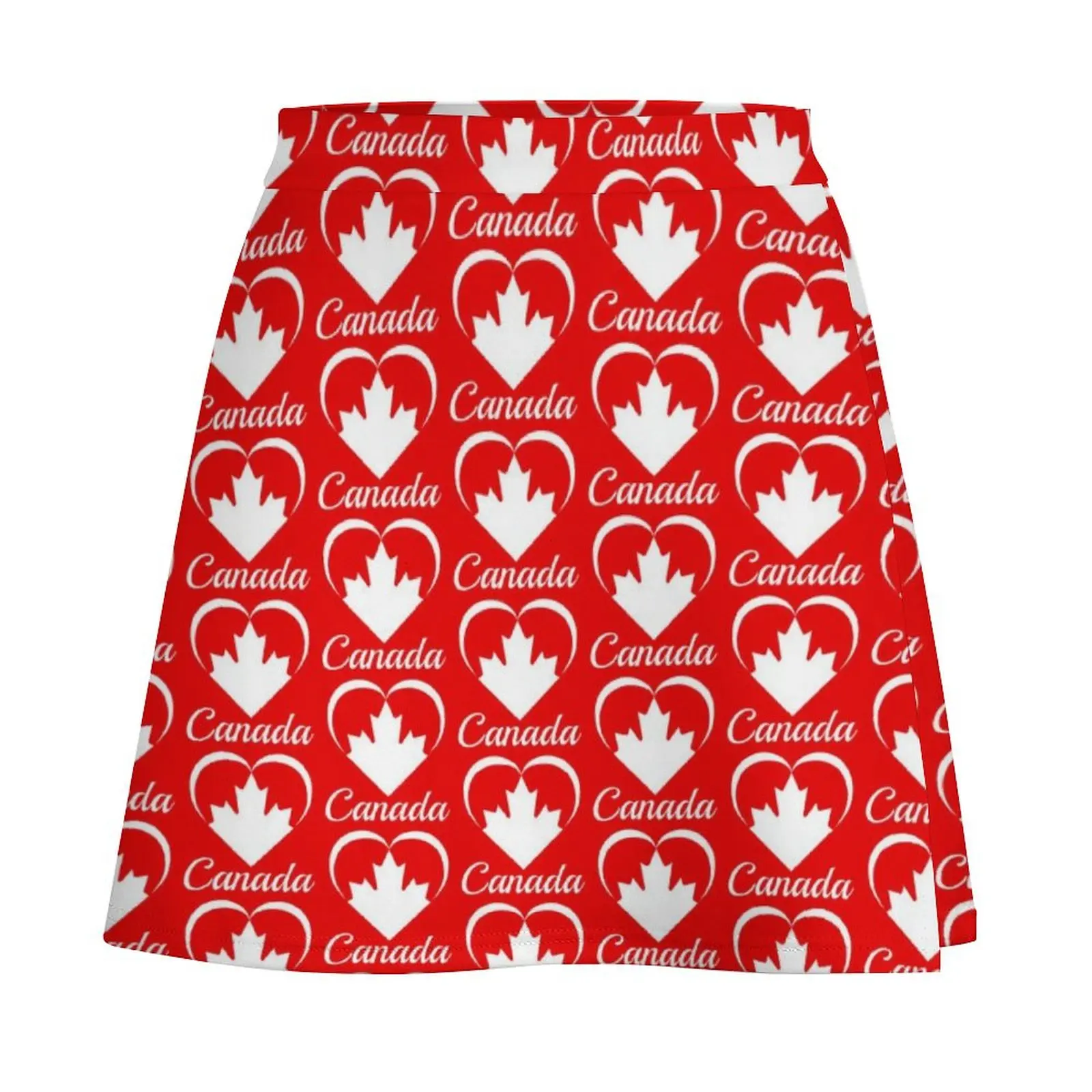 Canada Heart White Mini Skirt skirts for womens Short skirt woman Clothing female Mini Skirt