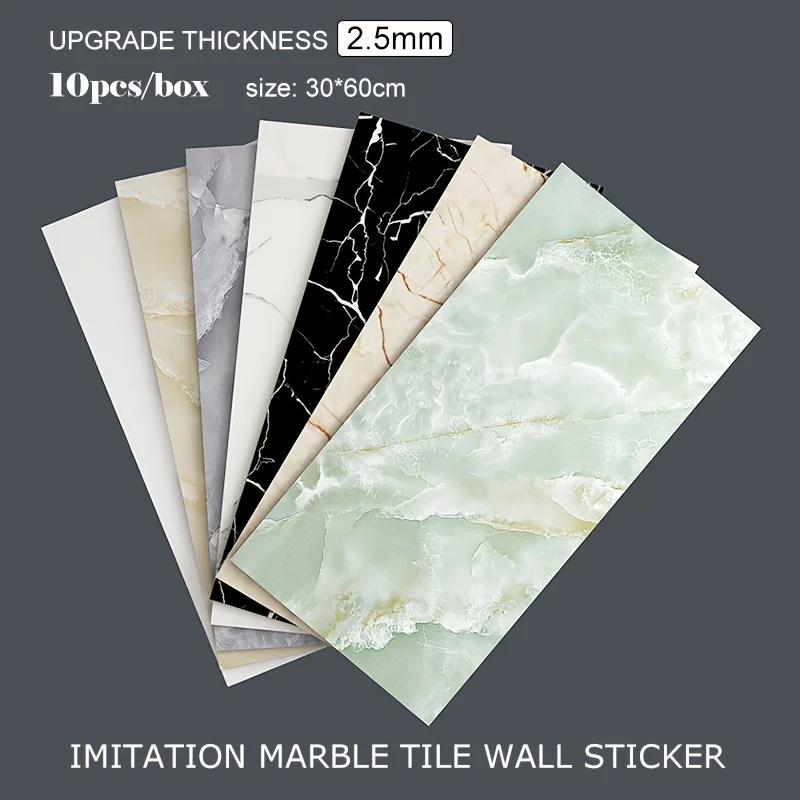 

10/20PCS Imitation Ceramic Tile Marble PVC Sticker Waterproof Moisture-proof Wall Tile Background Foam Self-adhesive Wall Tile