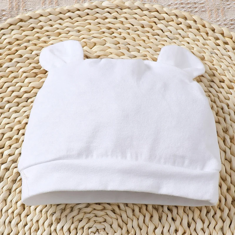 2PCS Short Sleeved Jumpsuit+Hat for Newborn Baby Boys and Girls 0-9 Months Cute Animals White Romper Bodysuits Onesie for Summer