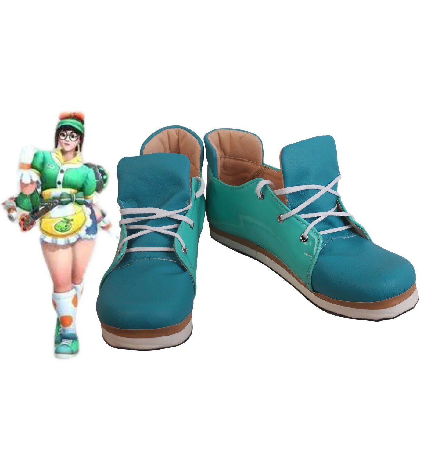 

Hot Game OW Mei Cosplay Boots Green Shoes Custom Made Any Size