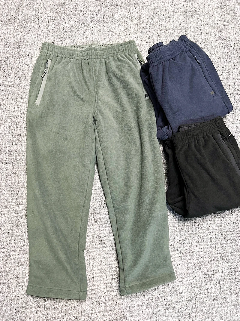 

Зимние прямые повседневные брюки с подкладкой Thiened Fce, мужские брендовые теплые прямые брюки-трубы, одинаковые для пары из полиэфирного волокна