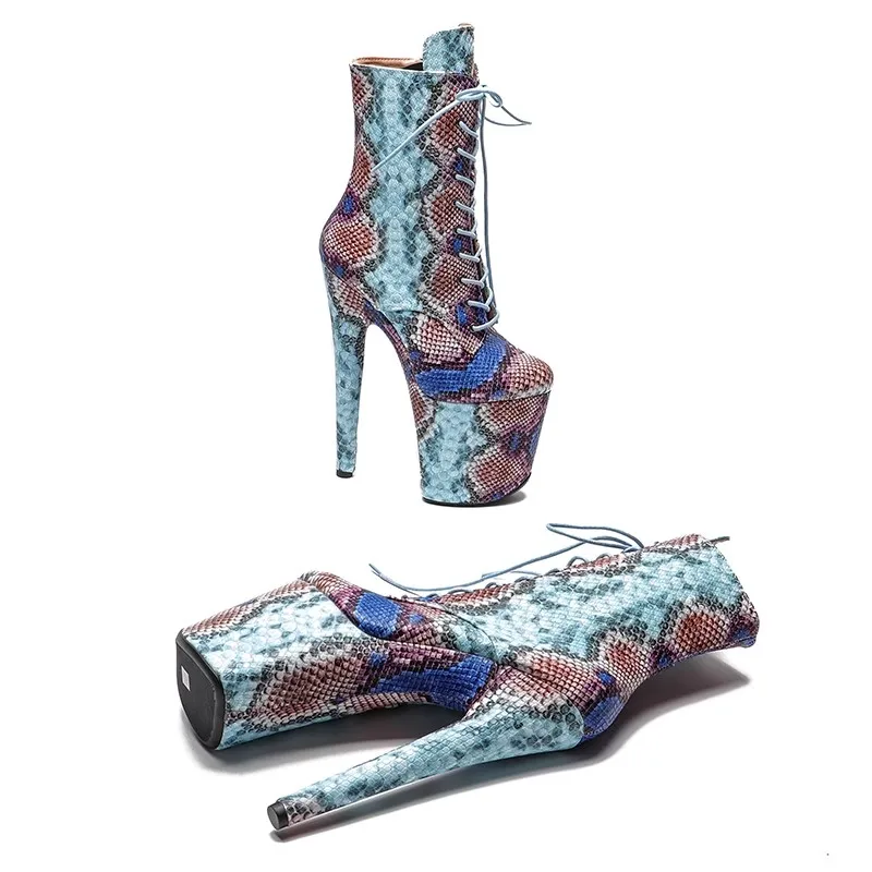 LAIJIANJINXIA, novedad, 20CM/8 pulgadas, plataforma superior de PU para mujer, tacones altos para fiesta, botines modernos, zapatos de baile en barra 617