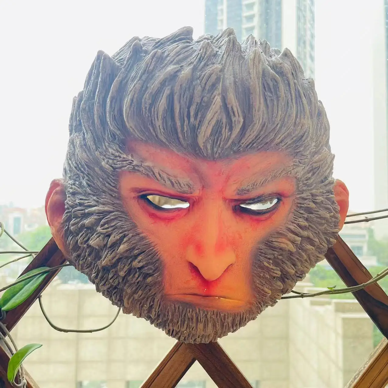 WuKong Cosplay Heargear Halloween animal cosplay brown monkey role-playing mask latex mask game cos prop one size for adult