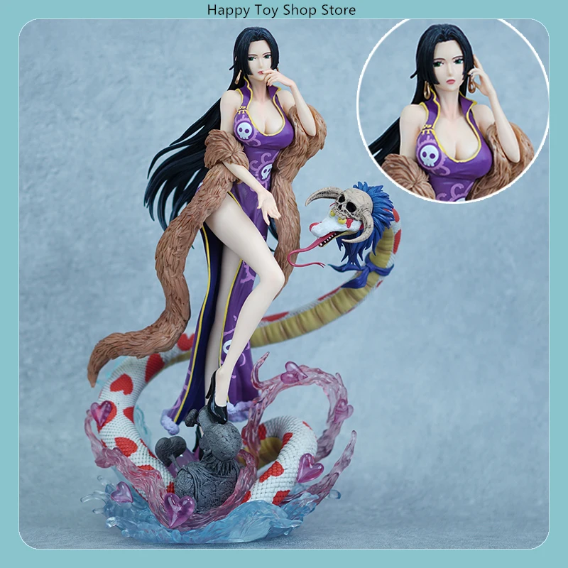 

37cm One Piece Boa Hancock And Snake Standing Position Anime Girl Figure Model Statue Fans Collection Desktop Ornament Toys