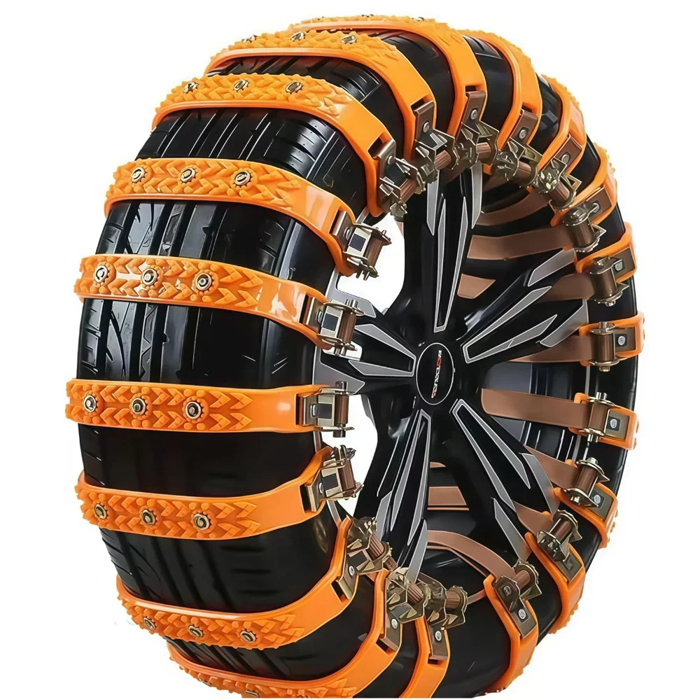 For Car Truck SUV 10Pcs Universal Adjustable Anti Slip Snow Chains With Storage Bag Tools Tire Width 165-265mm WinterAccessories