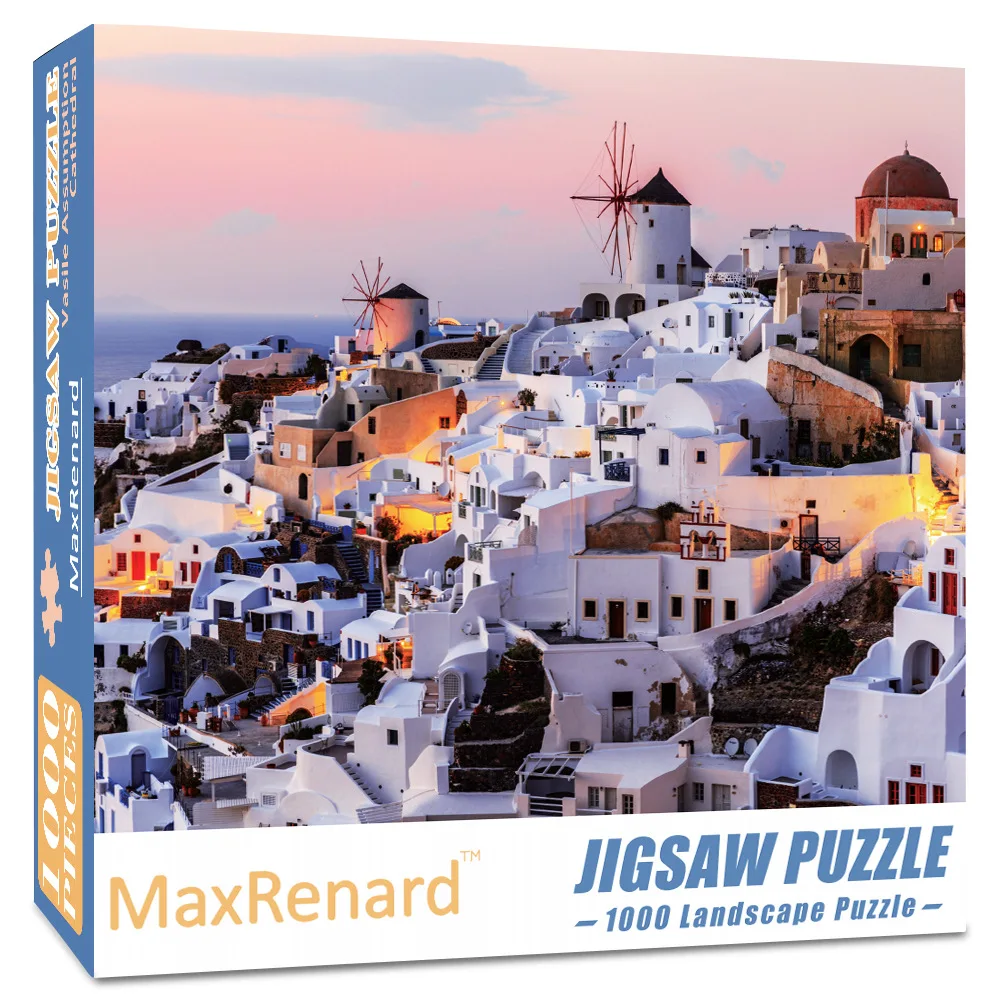 

Paper Puzzle 1000 Pieces Jigsaw for Adults Landscape Santorini Family Game for Christmas Gift Toy Home Wall Decoration P428