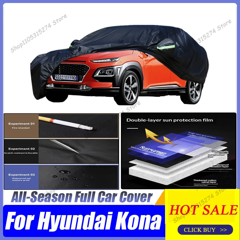

Waterproof Full Car Cover Dust-proof Car Protective Cover,Auto Dustproof Anti-Rain Snow Sun-proof For Hyundai Kona Encino Kauai