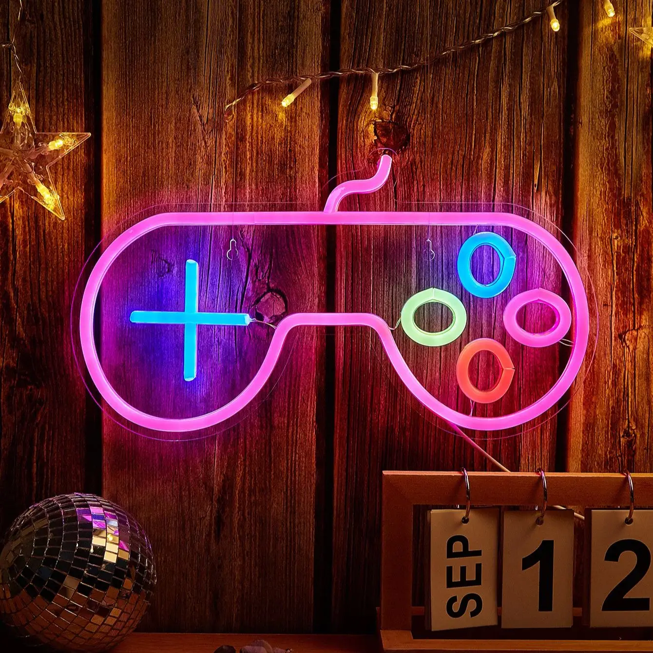 

Светодиодный неоновый светильник Chi-buy в виде игрового контроллера, питание от USB, неоновая вывеска, ночник, подходит для спальни, свадьбы, игровой комнаты, в подарок.