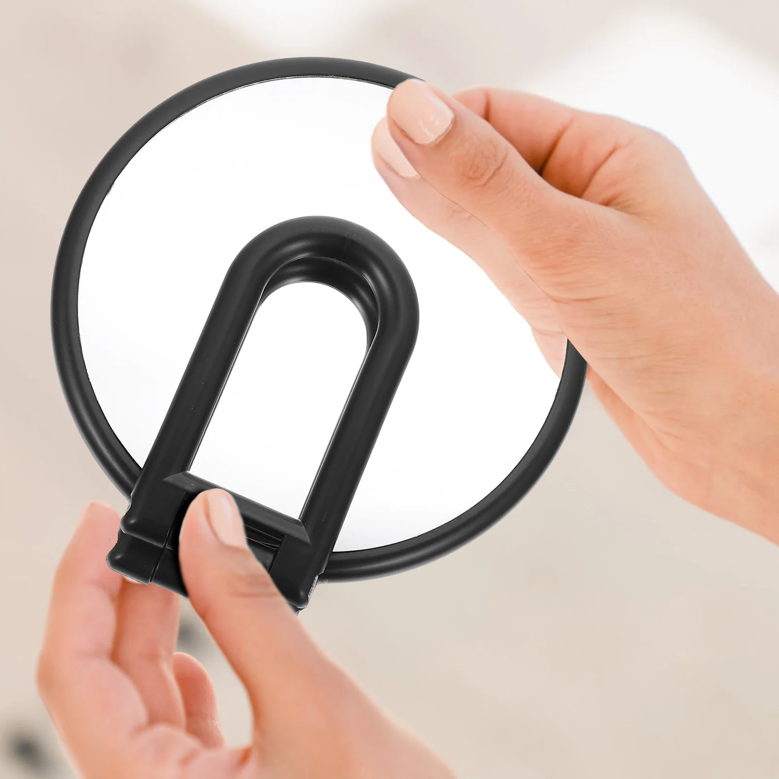 Handheld Mirror Premium Material Clear View Comfortable Grip Travel Vanity Tool for Daily Beauty Routines