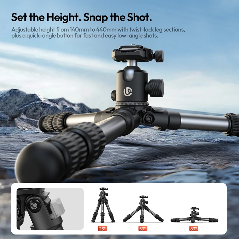 Ulanzi TT30 Travel Tripod Compatible with Uka/F38/Arca Quick-Release Plate for Photography Cameras Smartphone with Storage Bag