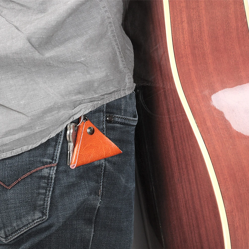 

Guitar Pick Holder Brown Bag for Electric Acoustic Guitar Picks Storage Travel Concert Party School Accessories Mini