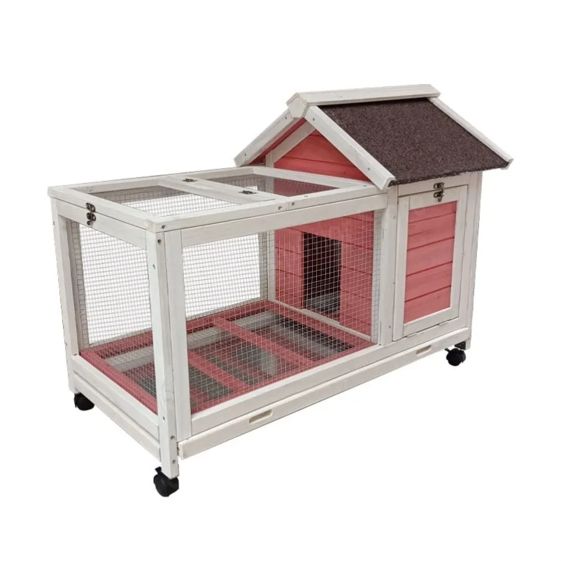 Outdoor rabbit cage Solid wood rutin chicken cage Duck house Kindergarten Pet large winter warm villa cat nest garden