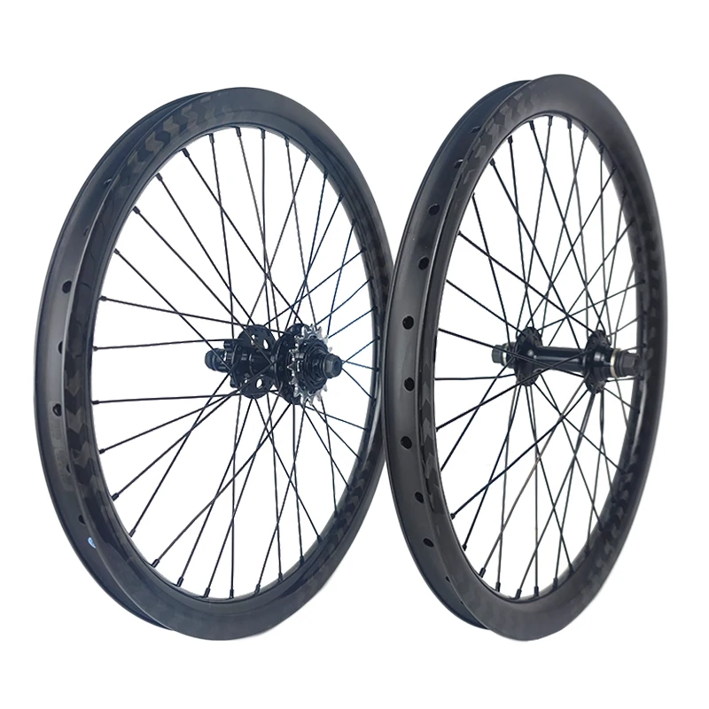 BMX Bikes Carbon Wheel 20 Inch 451 Single Speed Freestyle Wheelset 100/110mm Mini Bicycle Rim Disc Brake 16T 36Holes BESKARDI