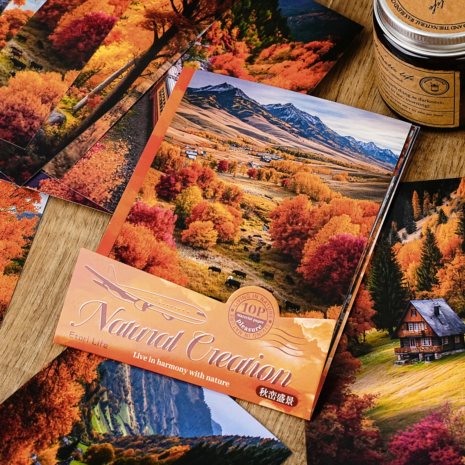 

Natural Creation Series Landscape Theme Sticker Pack White Card Hand Account DIY Material Landscape Creation Stationery stickers