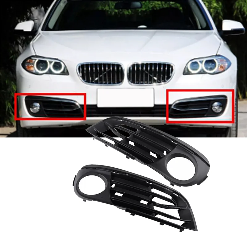 ABKU-السيارة المصد الأمامي الضباب إطار خفيف غطاء مصبغة 51117342391 51117342392 لسيارات BMW 5 Series F10 F11 F18 2014-2017
