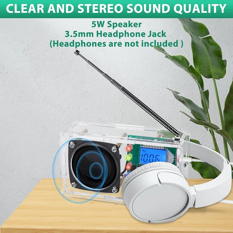 FM Radio Kit, Welding Project Radio With LED Flash Light DIY Radio Kit For Learning Teaching STEM Education Easy To Use