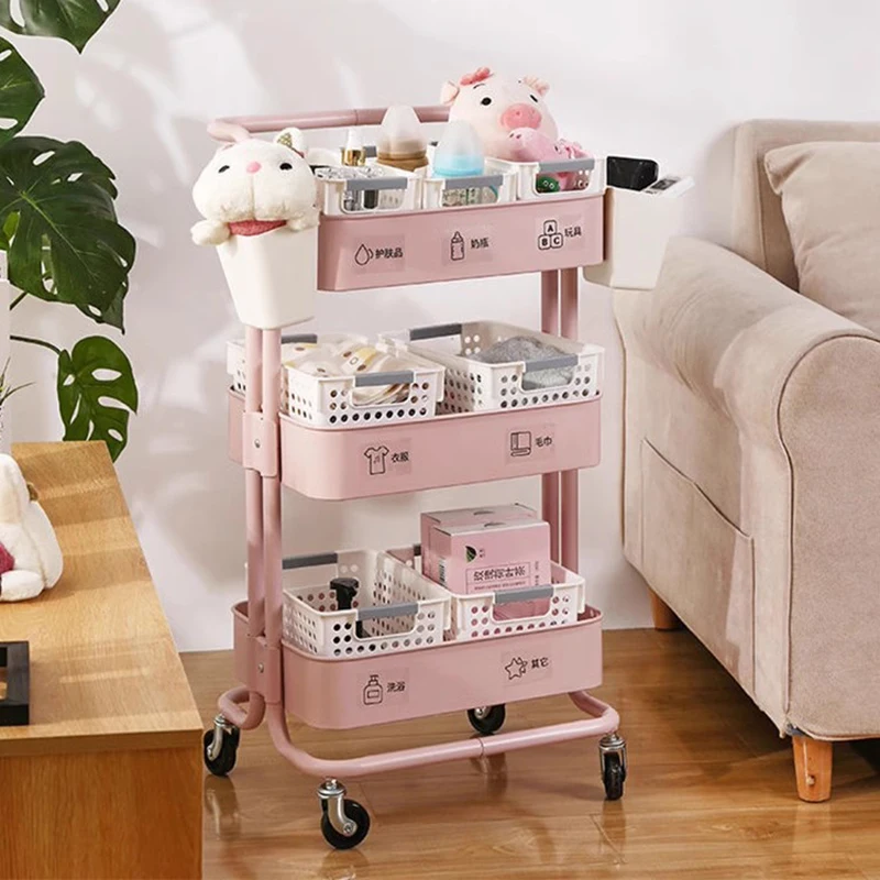 

Trolley Storage Rack Kitchen Floor Standing Multi-layer Mobile Snack Baby Beauty Salon Bedside Beauty Salon Furniture