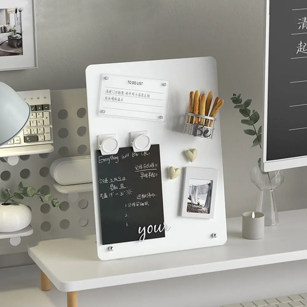Simple Metal Plate Magnetic Sticker Board Magnetic Clip Movable Note Board Desktop Memorandum Office