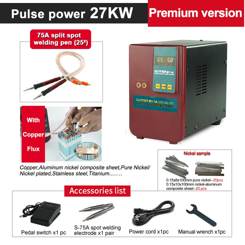 811A Spot Welder Pulse Spot Welding Machine For Lithium Battery Pack Welding Machine With Remote Soldering 75A Pen