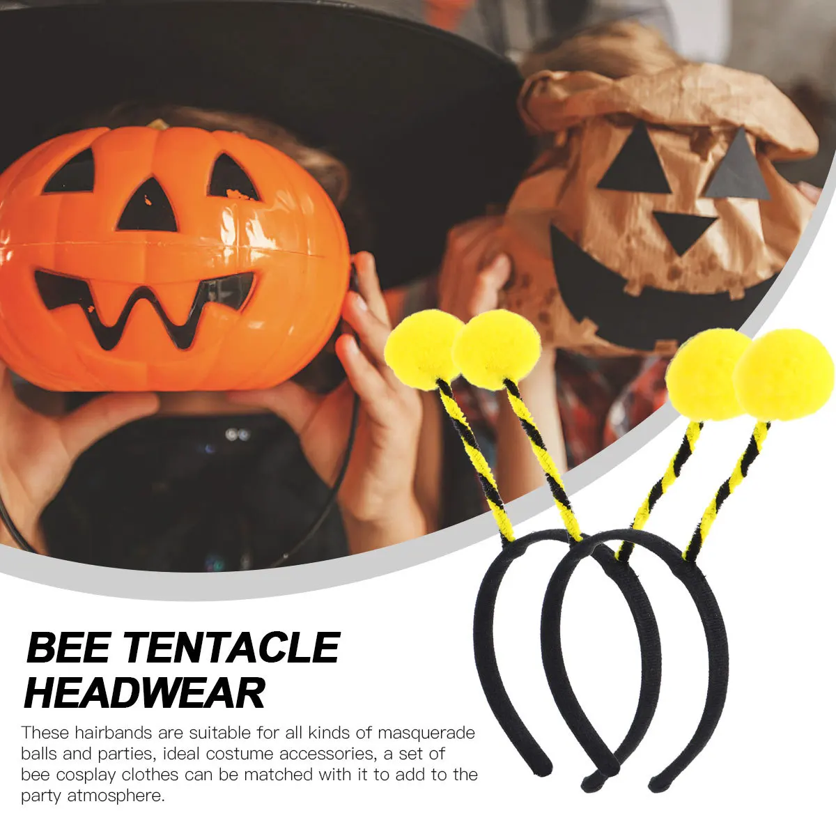 Cerchietto per capelli con antenna per fascia per capelli da 4 pezzi per bambini Design che scuote la molla Durevole accessorio per costume da festa per cosplay Styling per capelli