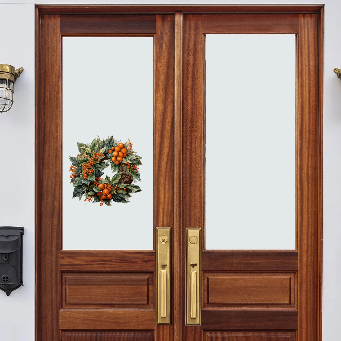Three Ratels CFN208 Beautiful Christmas wreath stickers for home decoration windows door Christmas stickers