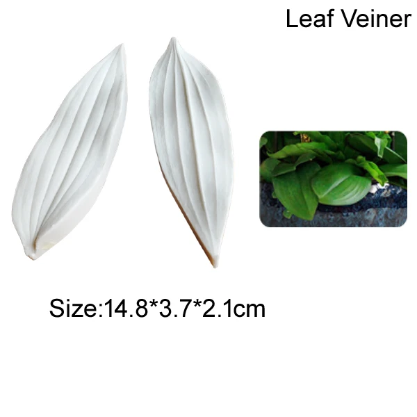 2pcs Lar Lily Leaf Veiners Silicone Molds Fondant Sugarcraft Gumpaste Clay Water Paper Cake Decorating Tools M2120
