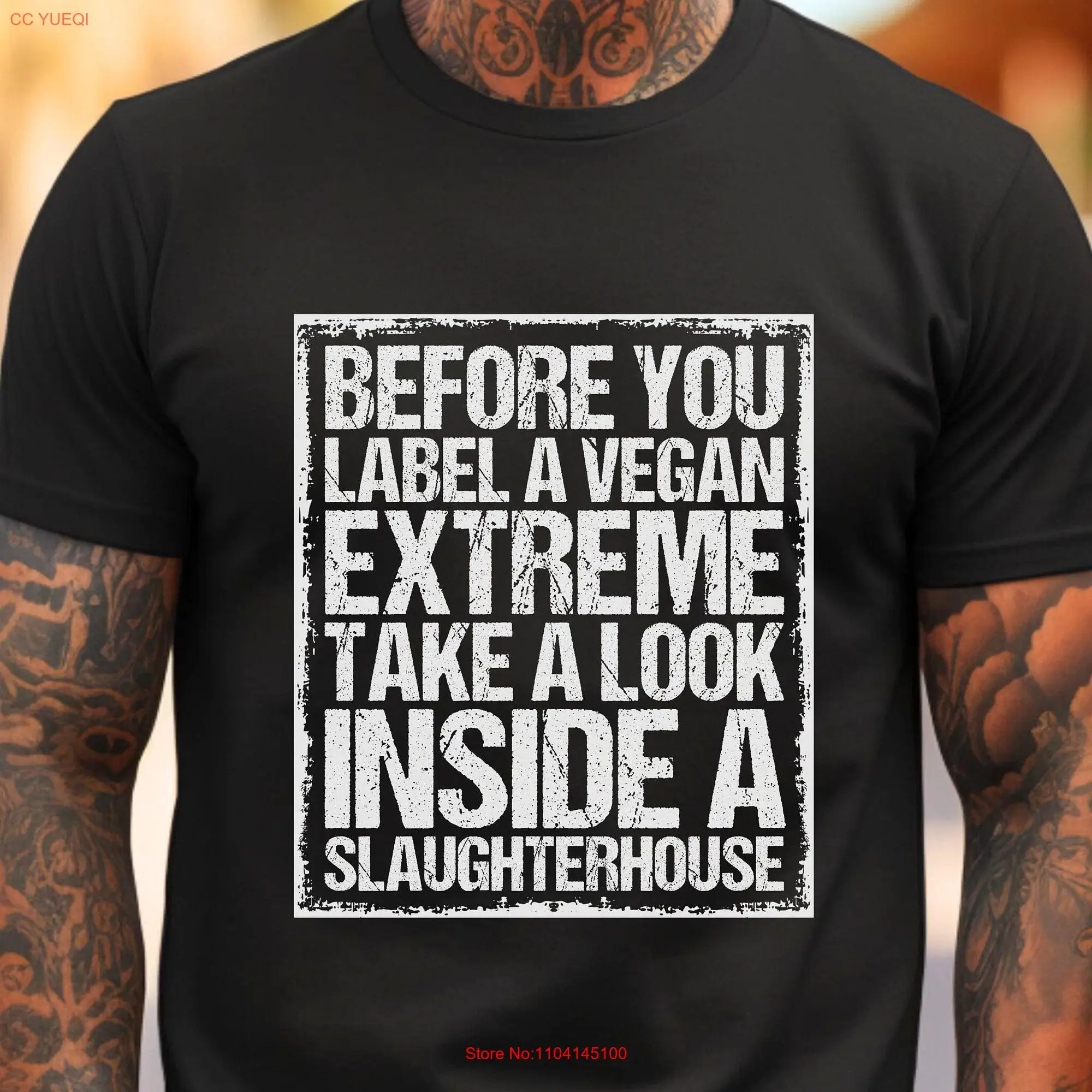 Vegan Activist T shirt Extreme Look Inside Slaughterhouse Animal Liberation Go Right Justice long or short sleeves