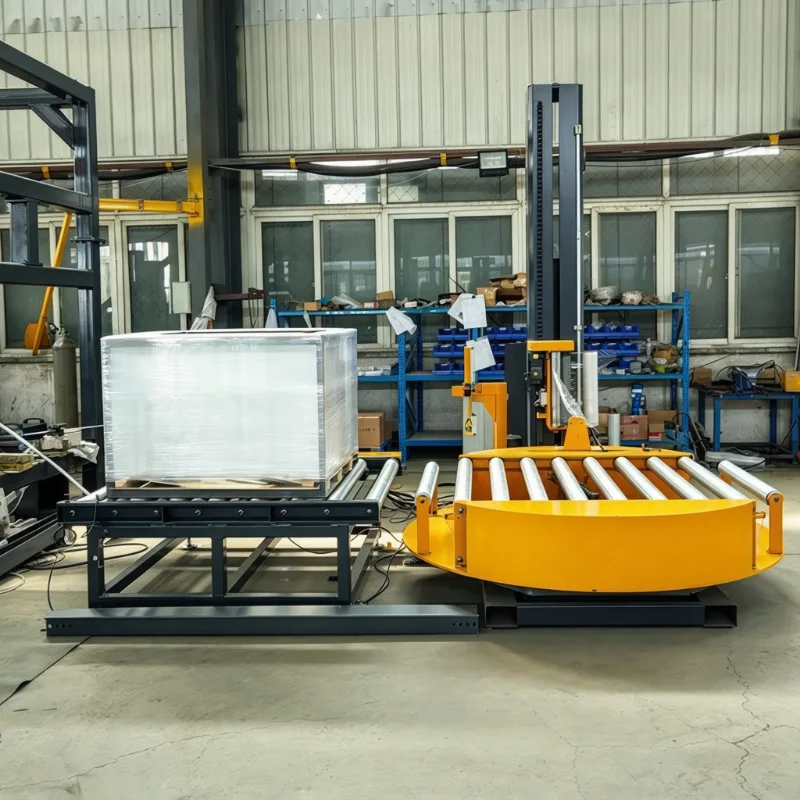 Fully Automatic Online Pallet Wrapping Machine with PLC Control for Logistics Warehouse Pallet Stretch Wrapper Customized
