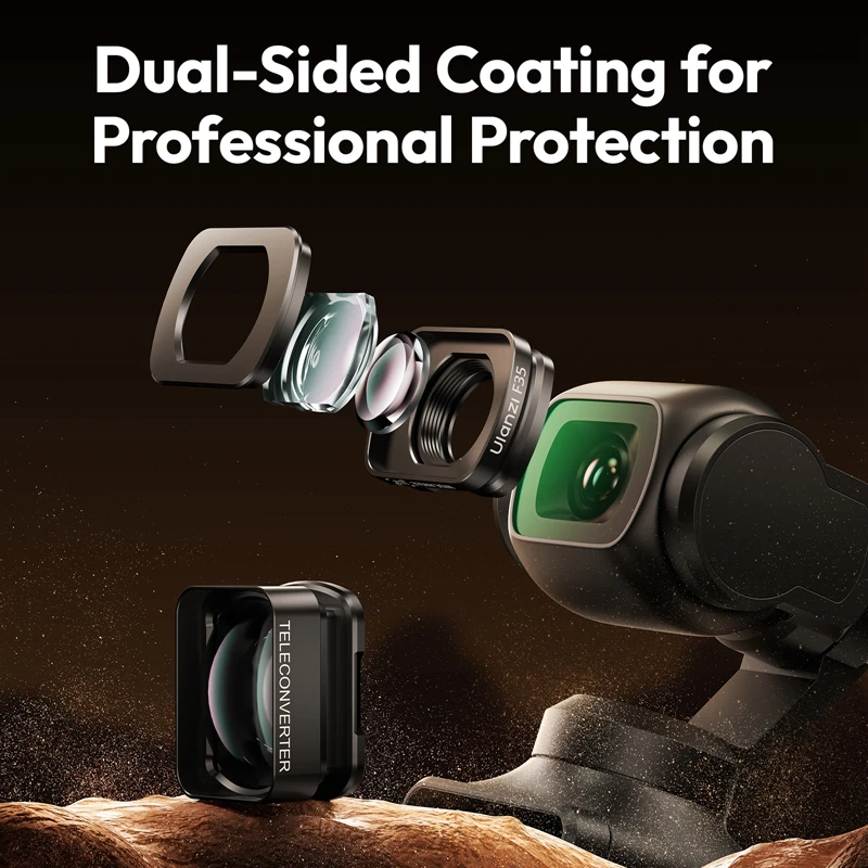 ​ Lente grande angular Ulanzi F35 Pocket 3 / lente telefoto para DJI Osmo Pocket 3 Lente para DJI Pocket 3