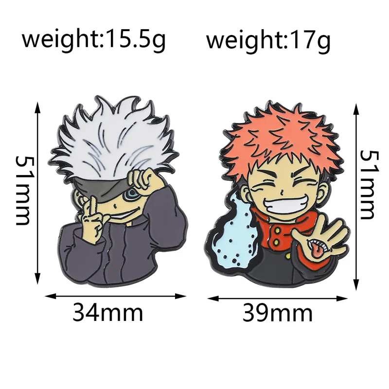 Jujutsu Kaisen Brooch Fushiguro Megumi Itadori Yuji Badges Brooches Pins Anime Cartoon Figure Enamel Pin