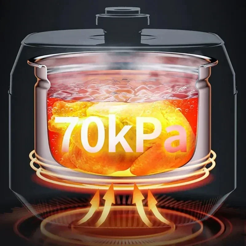 ميديا 6L قدر الضغط سلسلة منخفضة الملح وعاء طبخ الأرز الذكي 2 الأواني الداخلية قدر الضغط الكهربائي المطبخ متعدد الطباخ 220 فولت