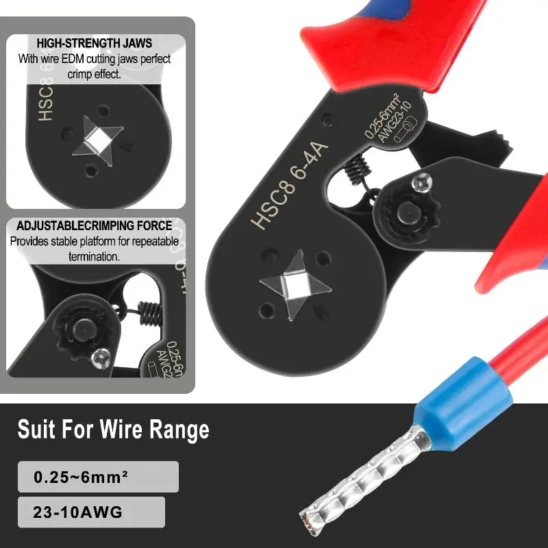 【BA】Crimping Tool Wire Stripper Crimp Connector Wire Crimper Ferrule Crimping Pliers Terminal Multitool