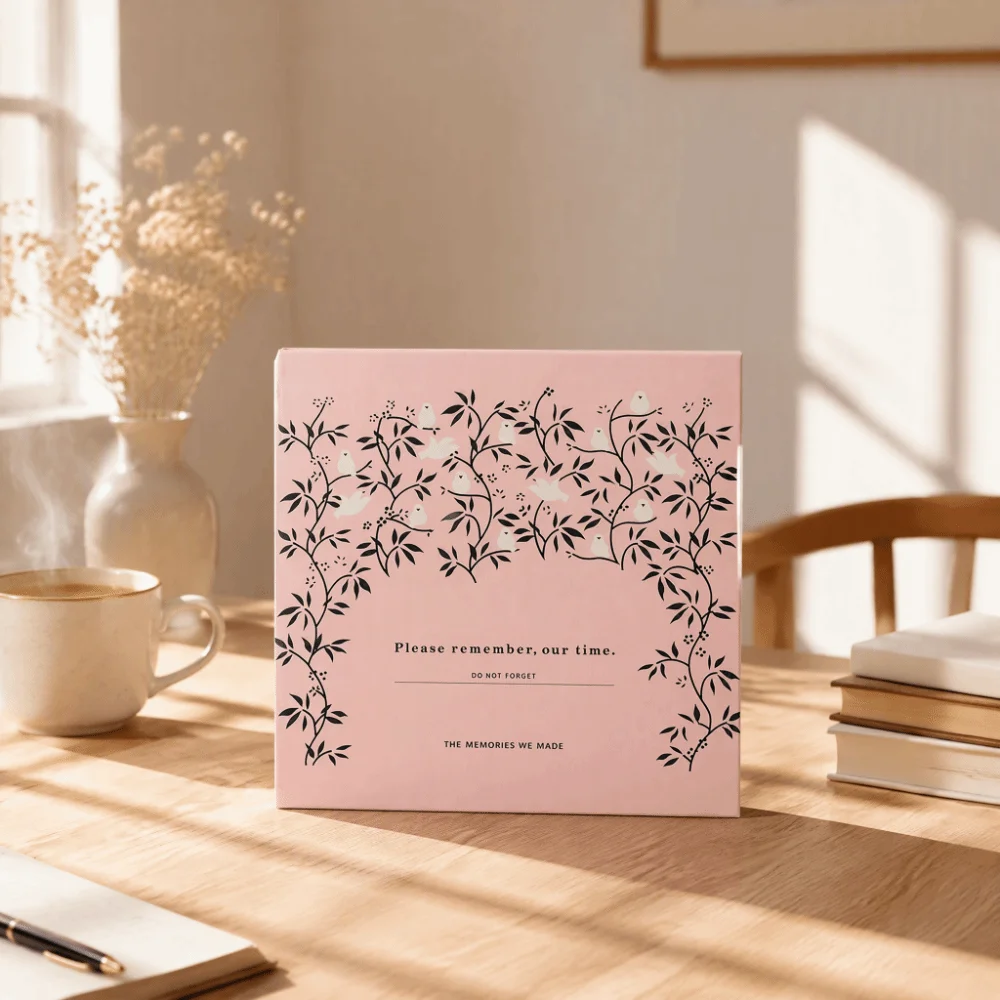 8.94x9.25x1.18in Self Adhesive Photo Album Writable Inner Page Self Adhesive Binder Picture Book Loose Leaf 3 Ring Binder