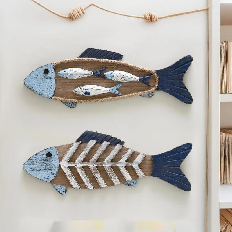 

Mediterranean Style Creative Fish-Shaped Hanging Decoration Home 3D Decorations Restaurant Wall Bar Cafe Wall Decor
