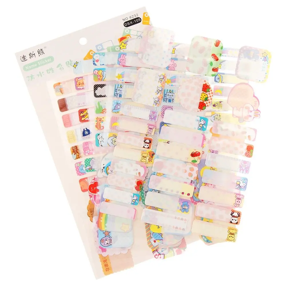 140Pcs Waterproof Self-adhesive  Name Stickers Handwritten Cartoon Cute Tag Bottle Label