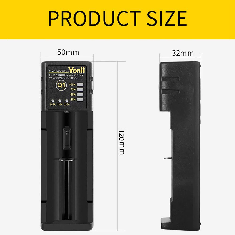 

Зарядное устройство 18650 с одним слотом 26650, USB Smart, никель-водород, Aa Aaa 21700, зарядное устройство для литиевых батарей с одним слотом