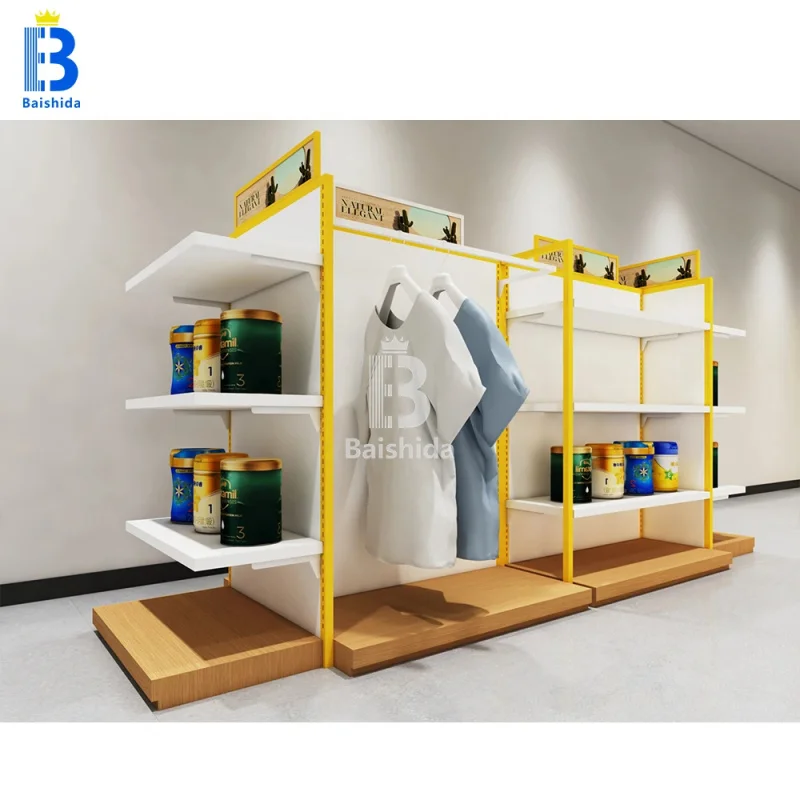 

custom.Factory Direct Custom Double-Sided Metal Display Shelves Cats Dogs Supermarket Home Pet Wooden Shelves Display