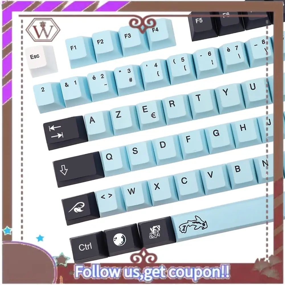 ABBG-1 Set Dye Subbed Keycaps Mizu Keycaps France Keycaps For MX Switch Keyboard Cherry Profile Key Cap FR Keycap 135 Keys