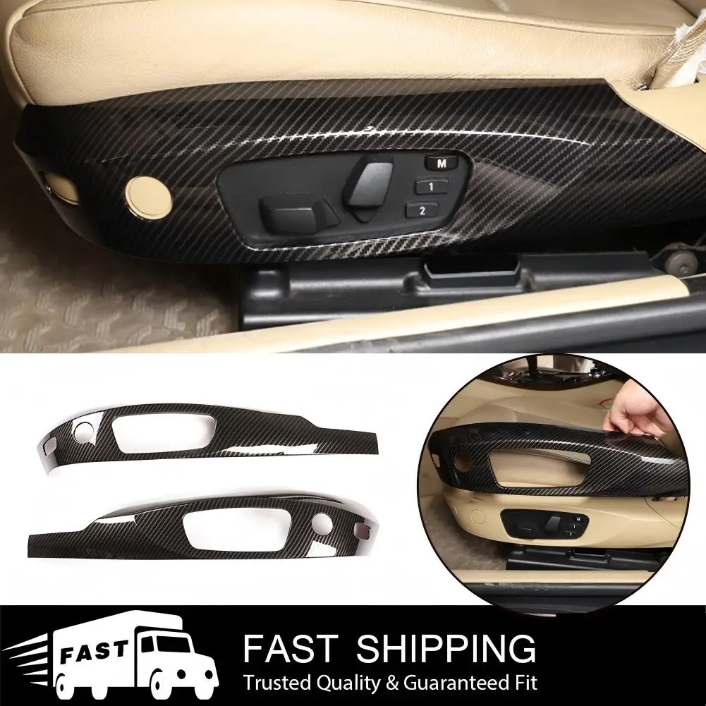 

ABS Carbon Style Car Seat Side Adjustment Button Frame Trim Decorative Cover For BMW 3 Series E90 2005-2012 X1 E84 2010-2015