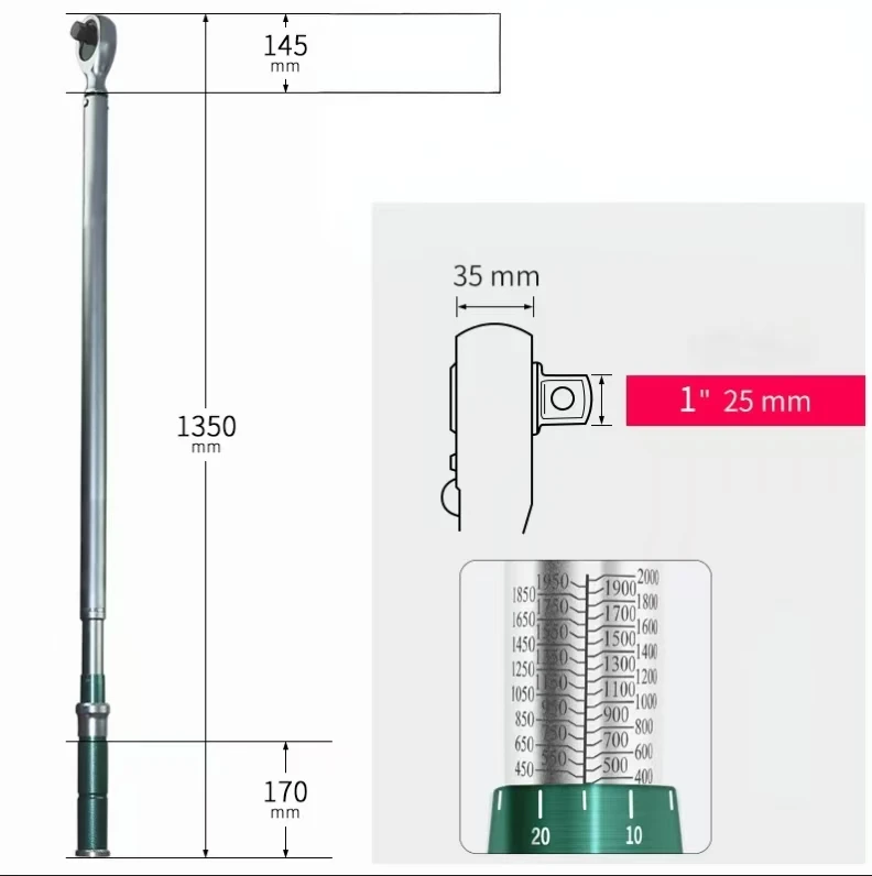 Preset Mechanical Torque Wrench 400-2000N.m 1
