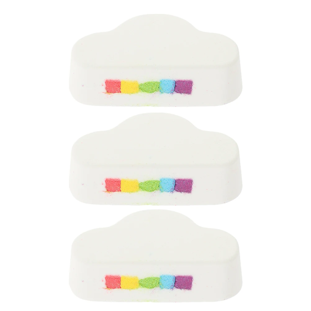 

3pcs Rainbow Cloud Shaped Bombs Aroma Bath Salt Balls Bubble Making For Travel Portable Bathing Supplies