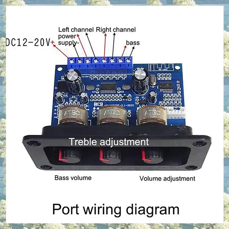 New-5X 2X25W+50W 2.1 Channel Bluetooth 5.0 Subwoofer Class D Audio Amplifier Board Kit With DC Female+USB Cable