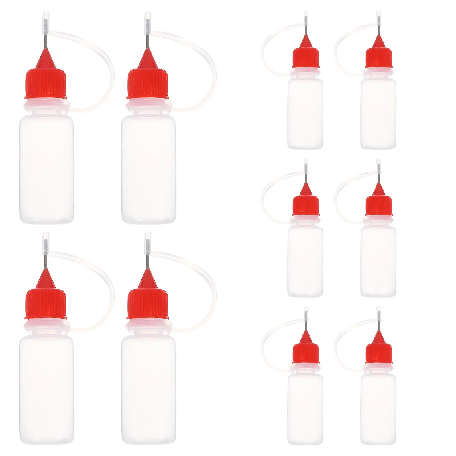 

10 Pcs Squeeze Dispensing Bottle Glue Applicator Pointed Mouth Precision Nozzle PE Material Refillable Easy Control Painting Ink