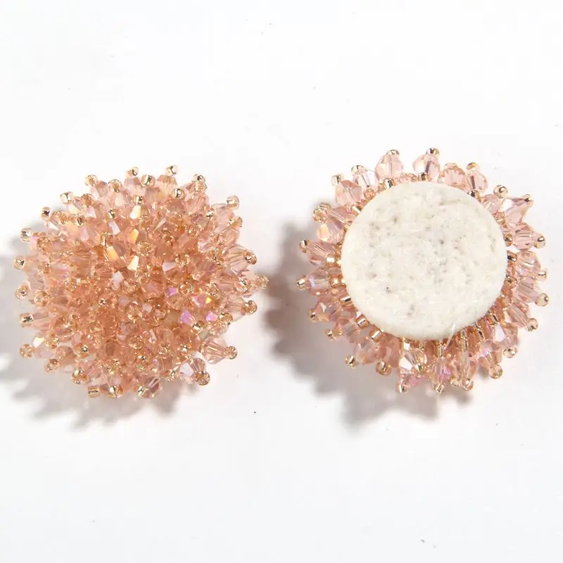 1.4 inch 3.7CM Crystal Rhinestone Buttons Embellishment For Cloth Shoes Bags Decoration Bead Applique Button Sew On Craft Patch
