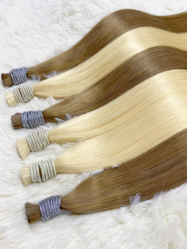 Human Hair Bulk Brazilian Hair No Weft 100% Virgin Human Hair Extension Double Drawn Premium Quality Full Cuticle Straight