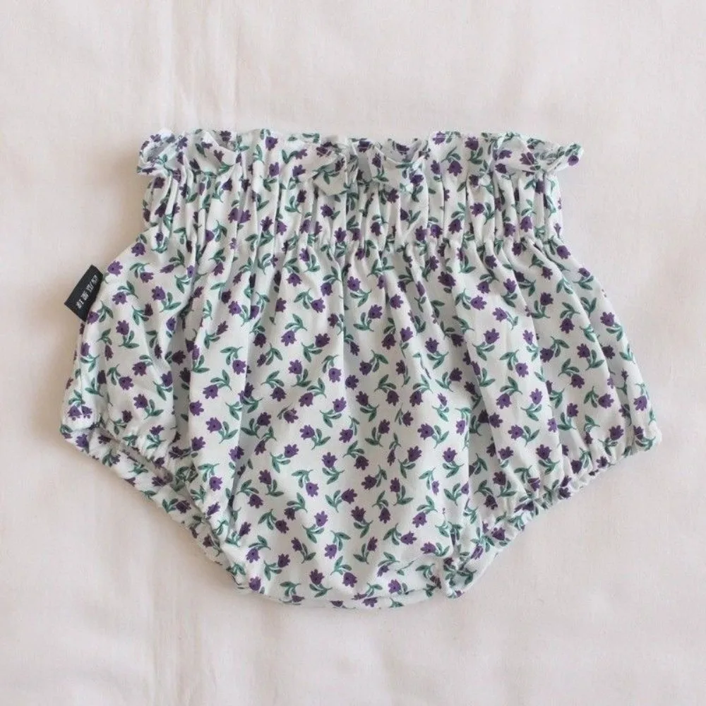 High Quality Cotton Toddler Shorts Floral Print Elastics Waist Girl Shorts Loose Fit Breathable Infant Triangle Pants Clothes