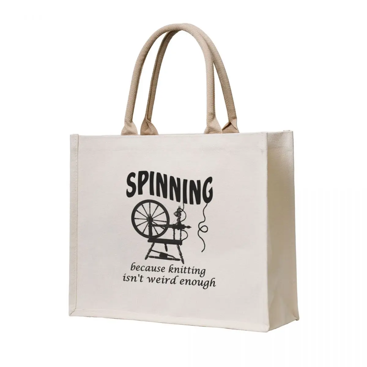 

Spinning because knitting isn't weird enough Tote Bag canvas shopping bag Canvas bag custom tote